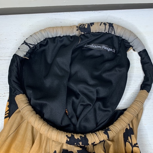 𝅺T22 Madison Paige II Fall Midi Dress Orange Black Ombre with tree shadow - Picture 5 of 13